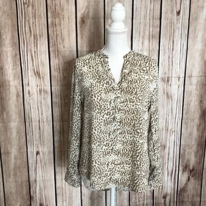 Lumiere Animal-print Blouse Cream & brown Small